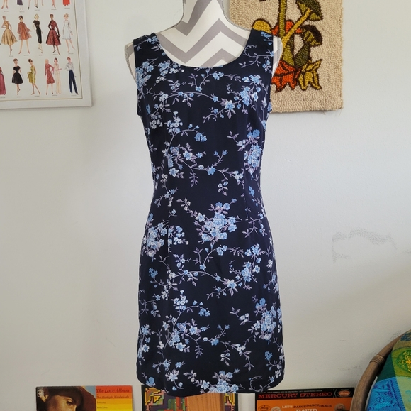 Maurices Dresses & Skirts - Maurices | 90s Vintage Navy + Blue Floral Mini Dress